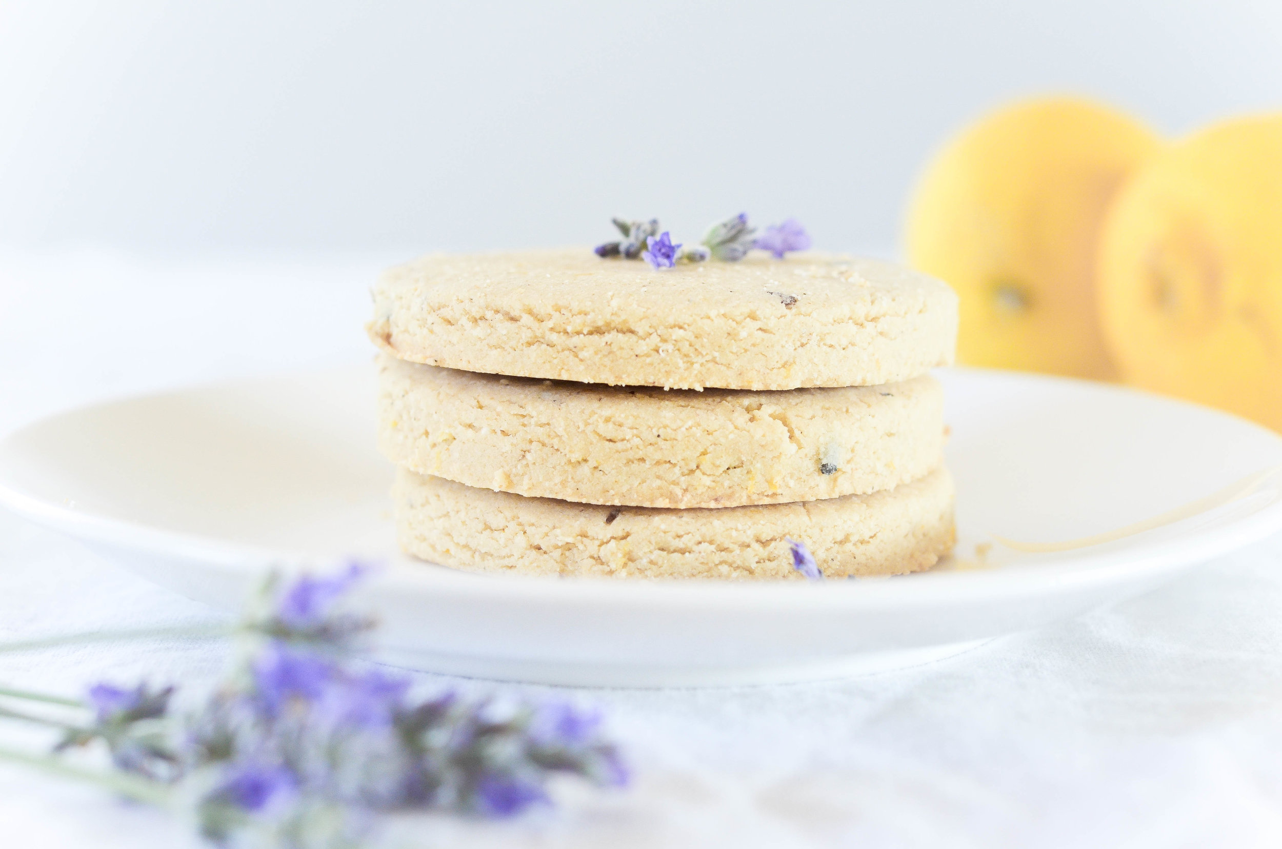 Lemon Lavender Shortbread (gluten-free, refined sugar-free)
